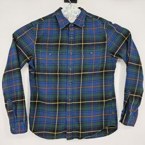 J Crew Shirt Mens Medium Mid Weight Flannel Green Plaid Slim‎ Fit Button Up